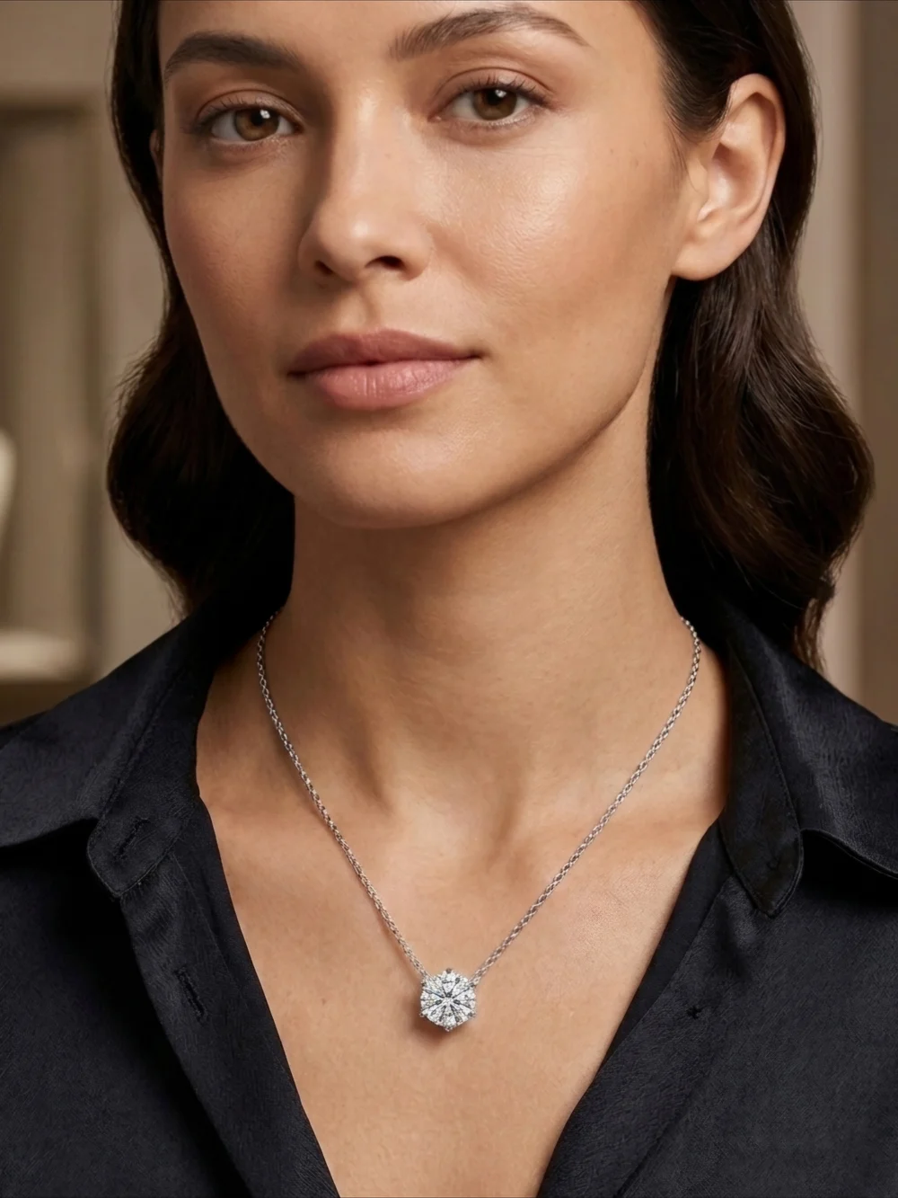 Moissanite elegant silver